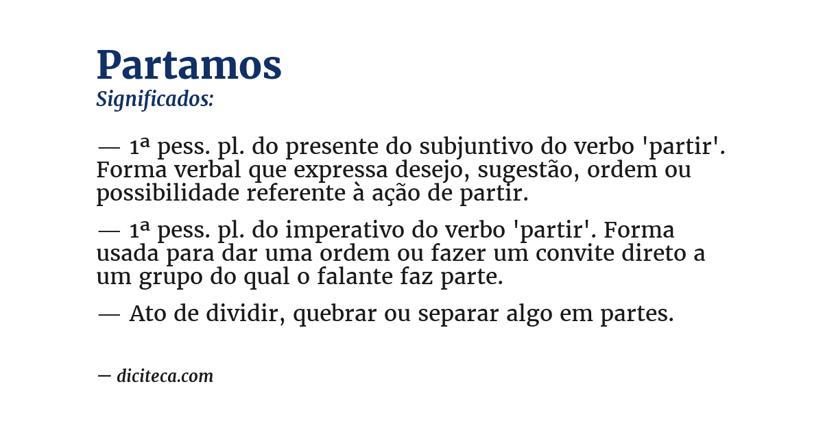 Significado de partamos