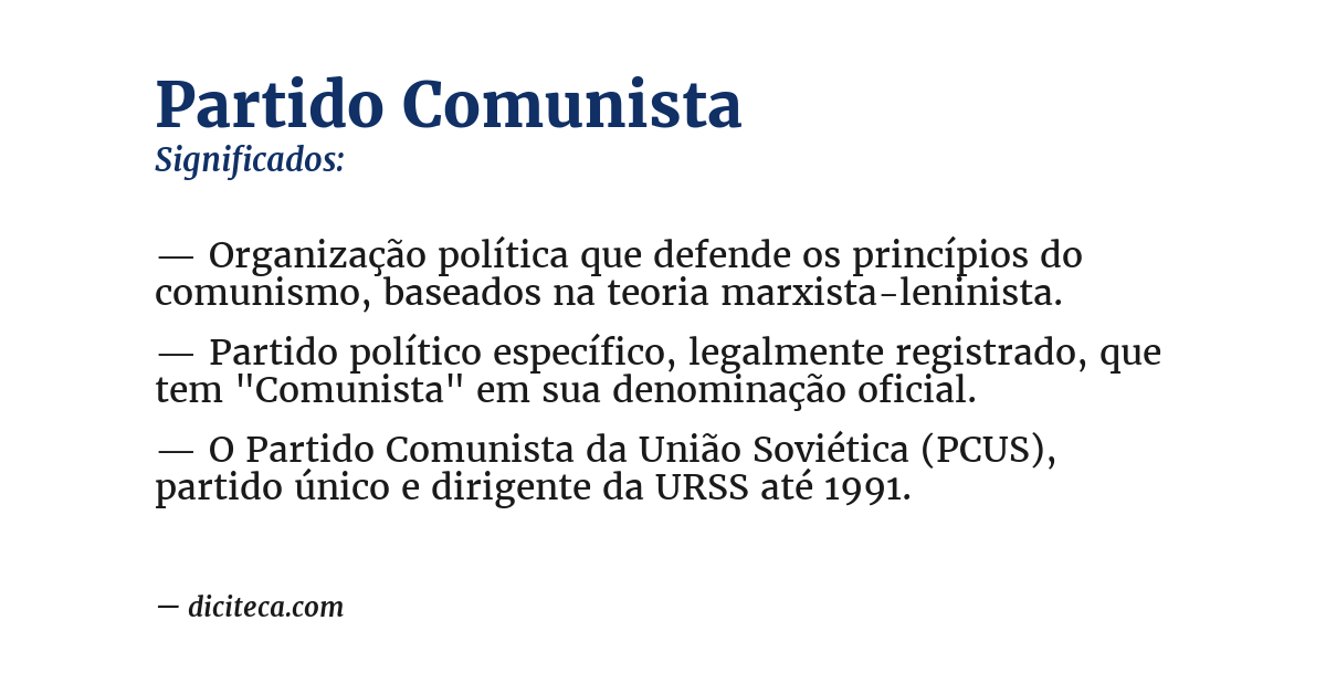 Significado de partido comunista