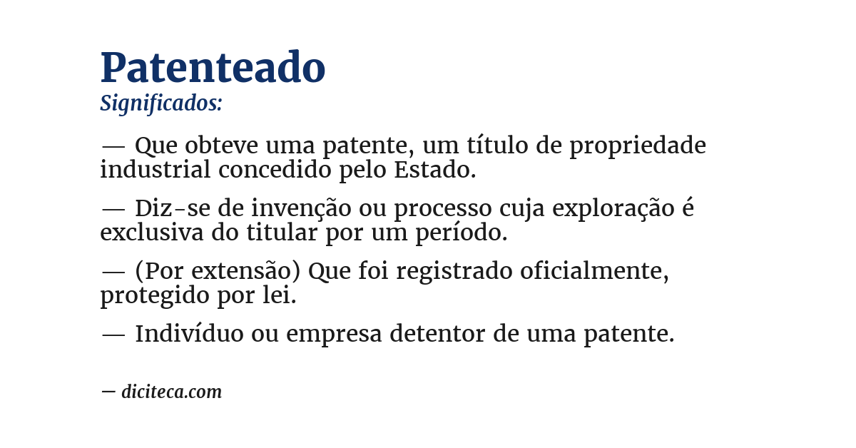 Significado de patenteado
