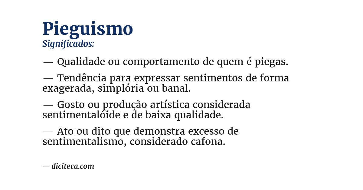 Significado de pieguismo