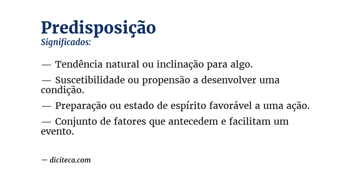 Significado de predisposição