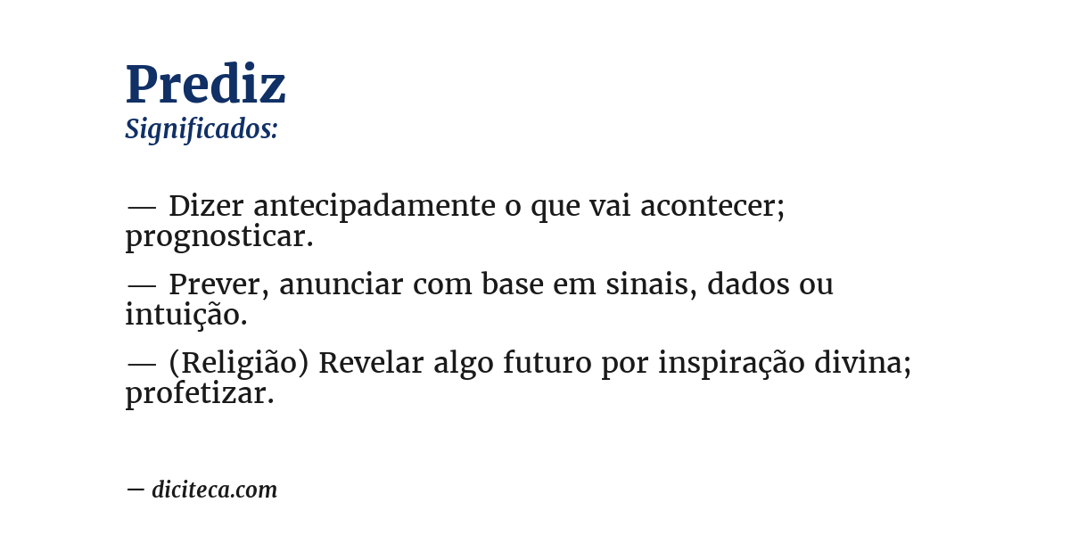 Significado de prediz
