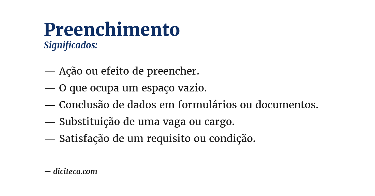 Significado de preenchimento