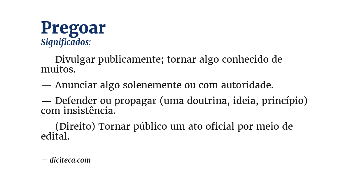 Significado de pregoar