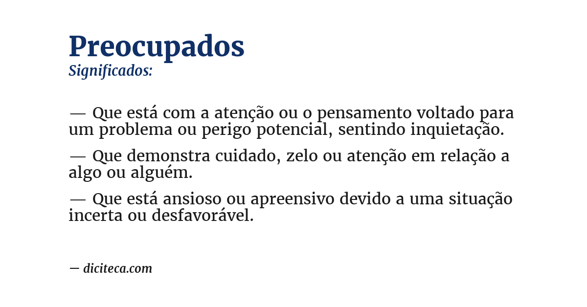 Significado de preocupados