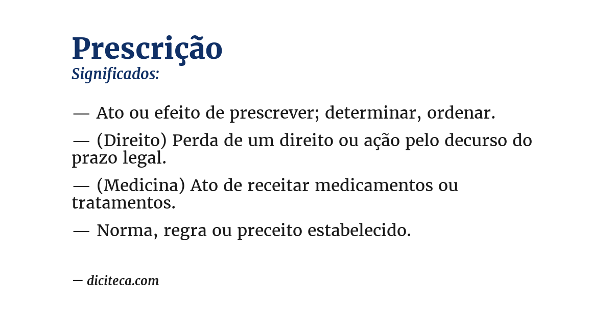 Significado de prescrição