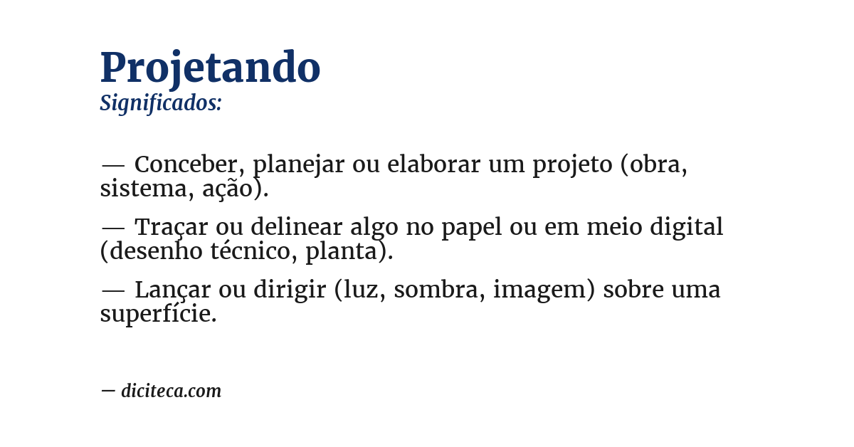 Significado de projetando