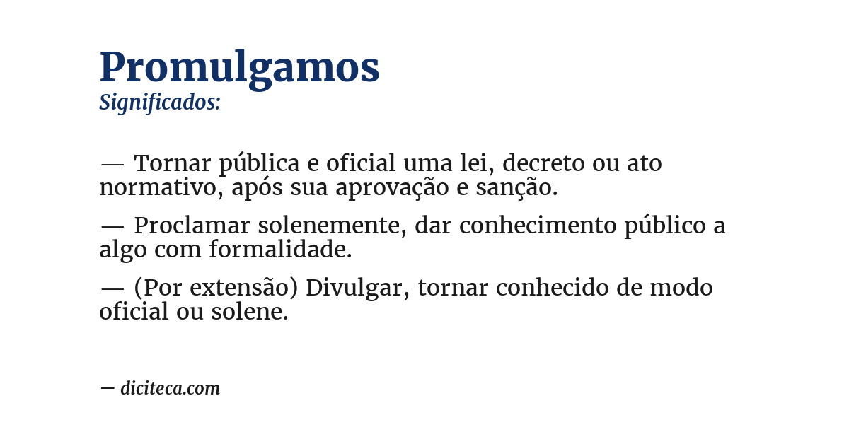 Significado de promulgamos