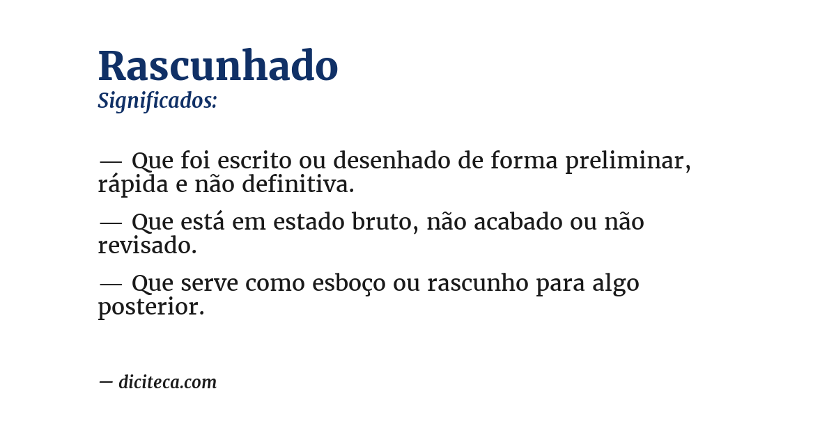 Significado de rascunhado