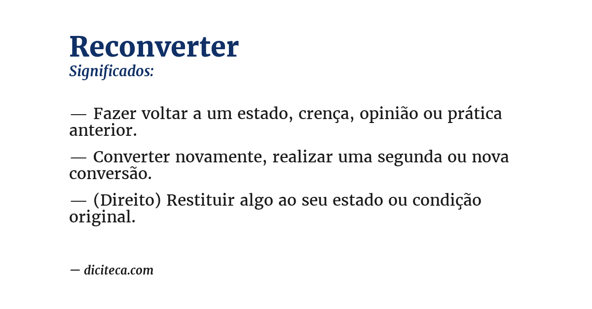 Significado de reconverter