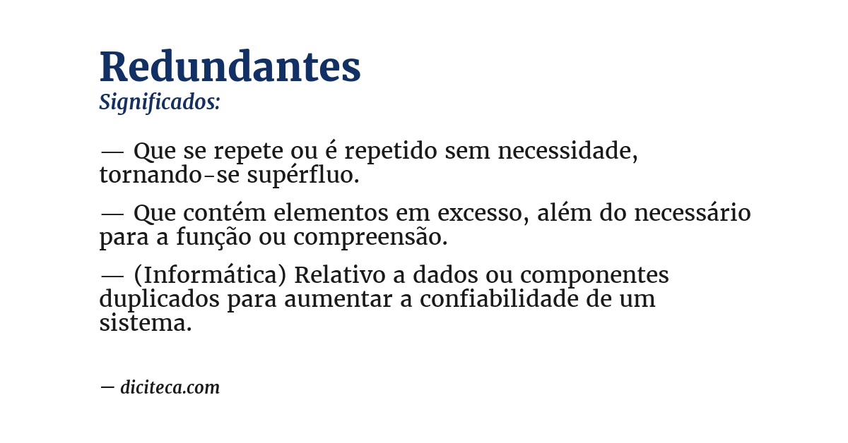 Significado de redundantes