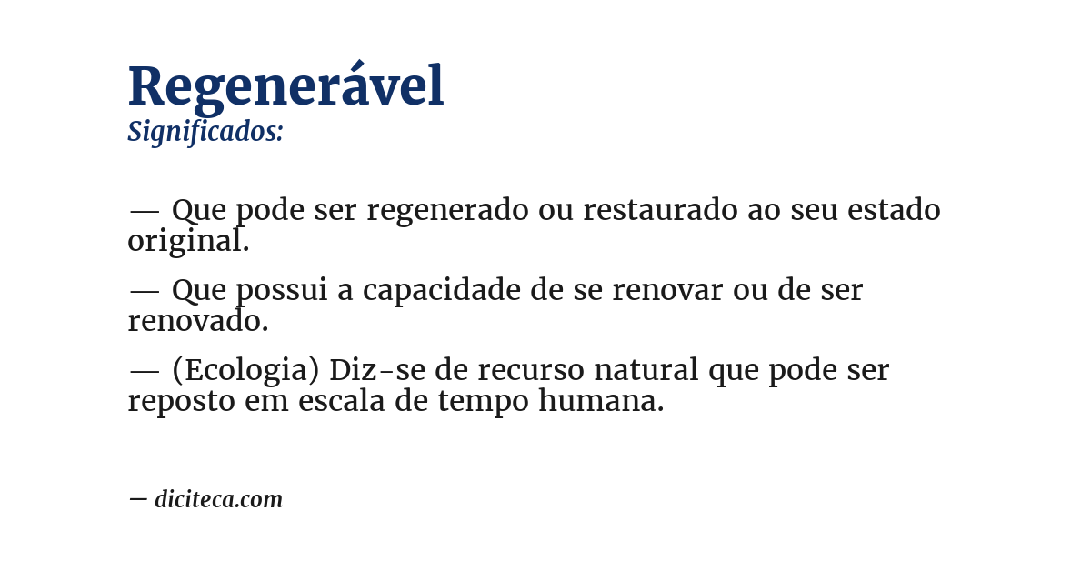 Significado de regenerável