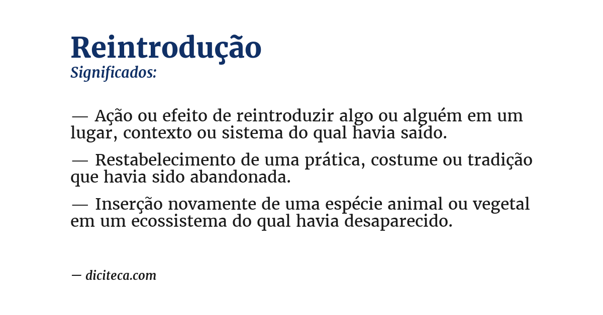 Significado de reintrodução