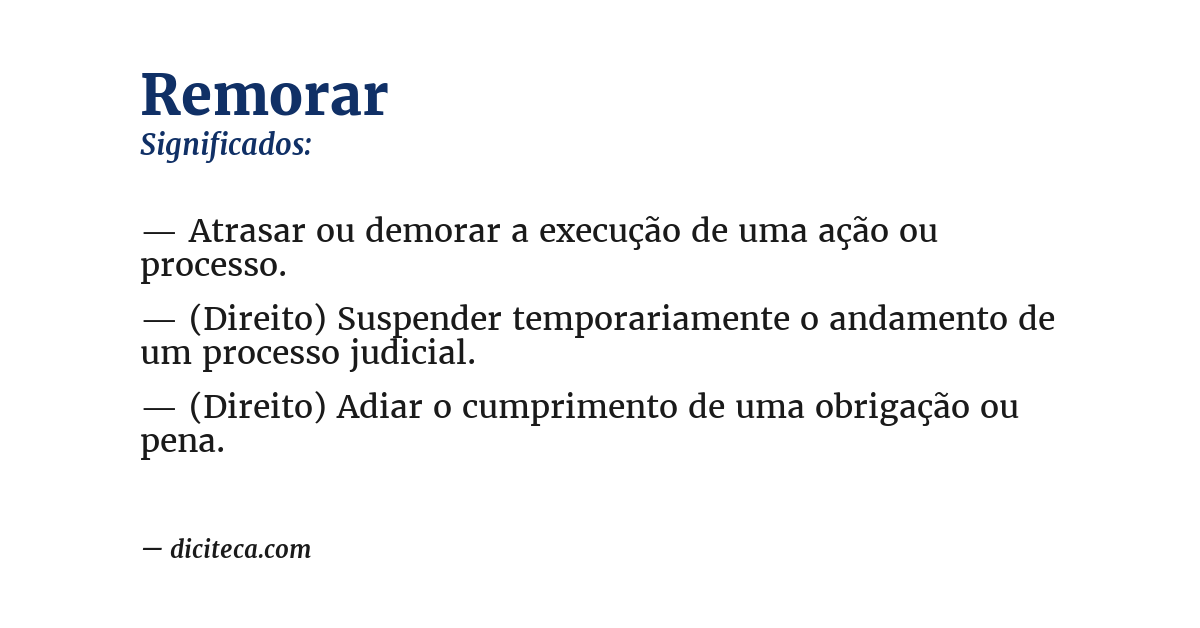 Significado de remorar