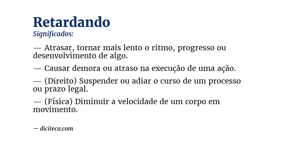 Significado de retardando