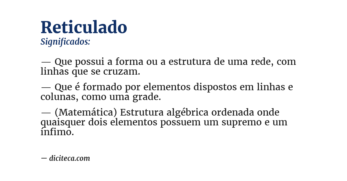 Significado de reticulado