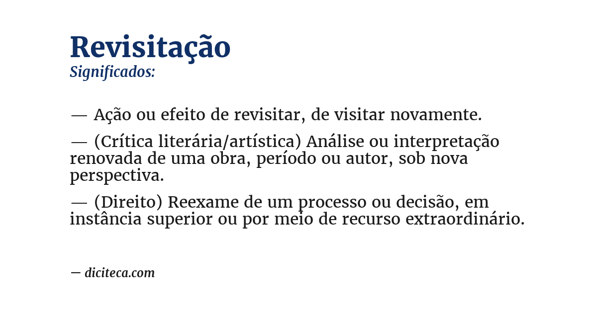 Significado de revisitação