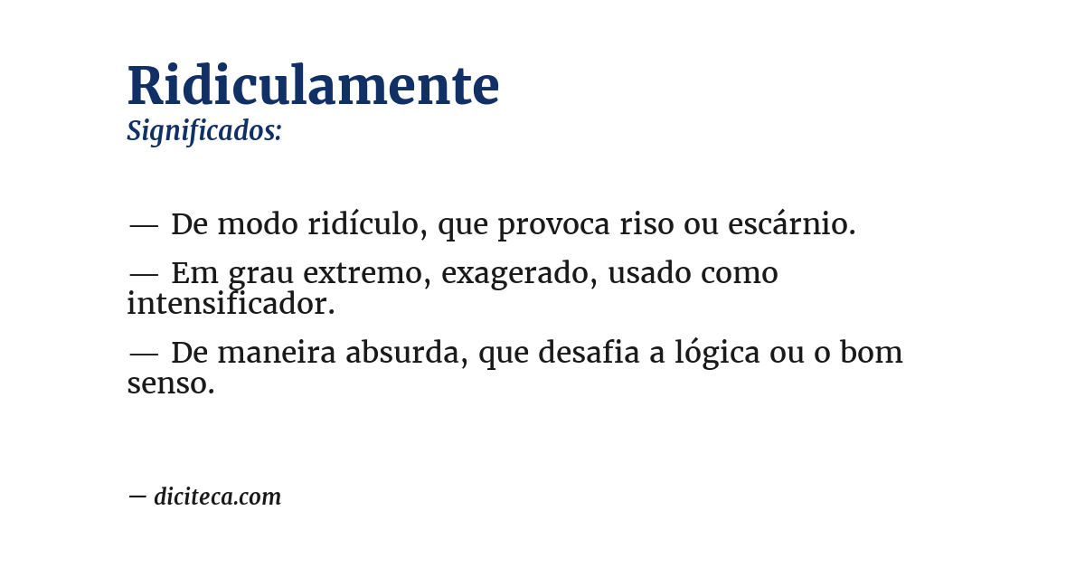 Significado de ridiculamente