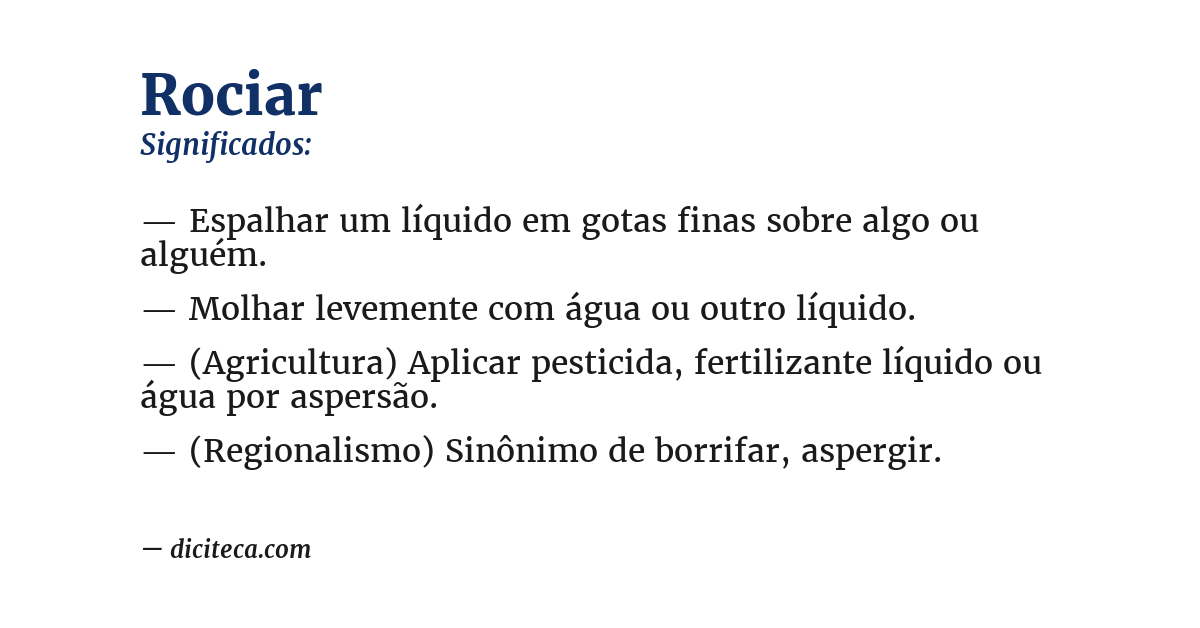 Significado de rociar