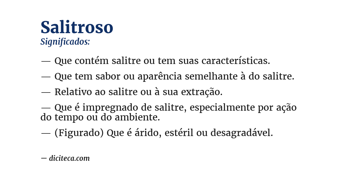 Significado de salitroso