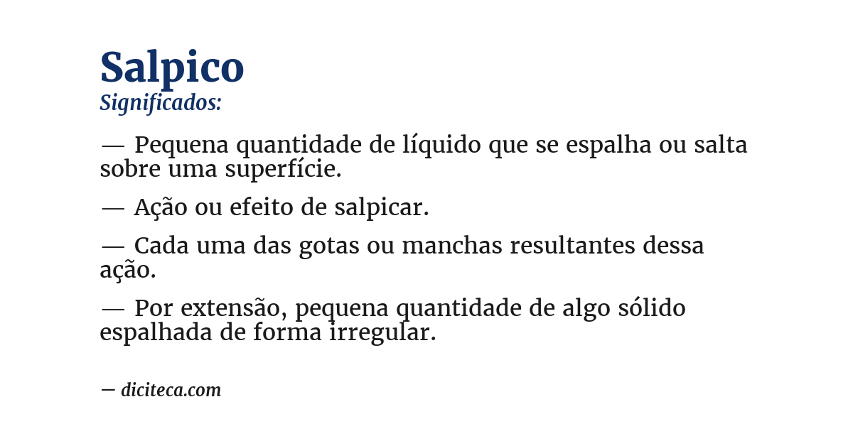 Significado de salpico