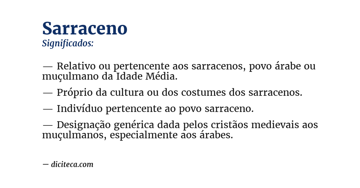 Significado de sarraceno