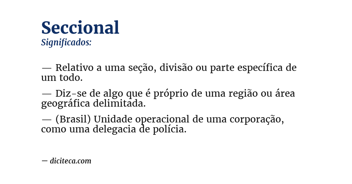 Significado de seccional
