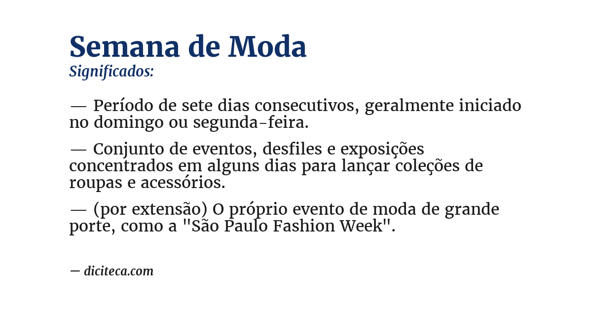 Significado de semana de moda