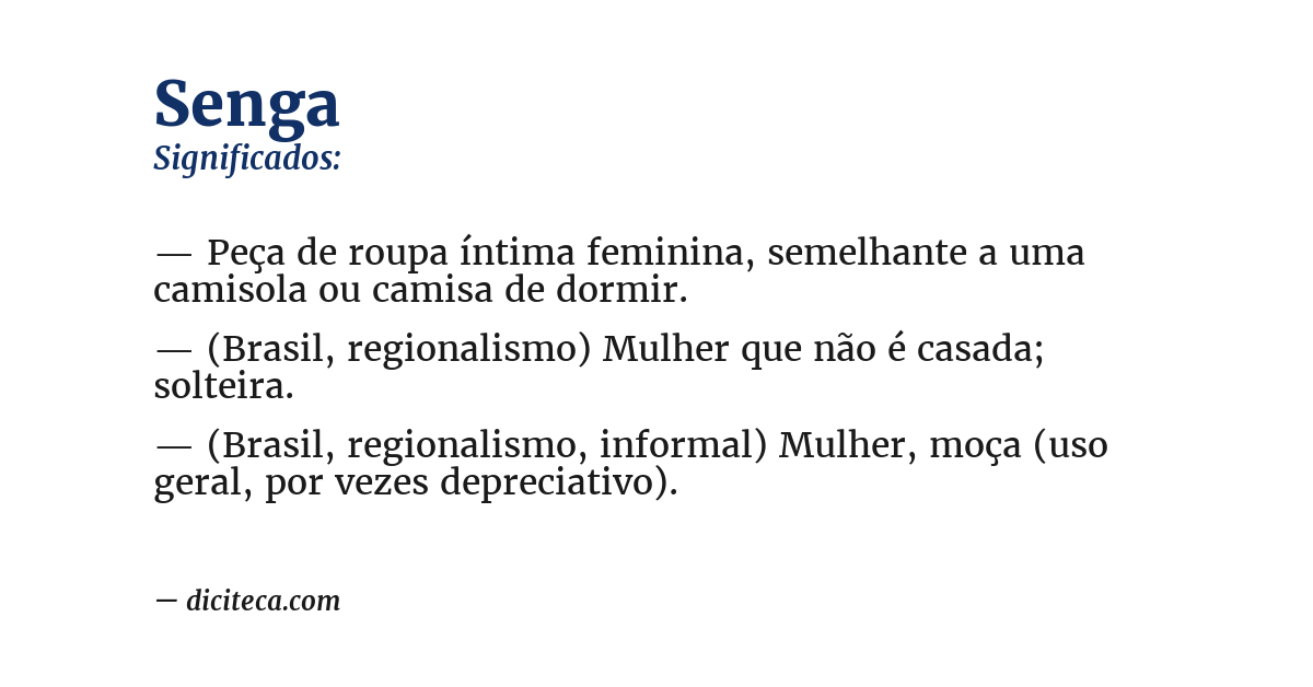 Significado de senga