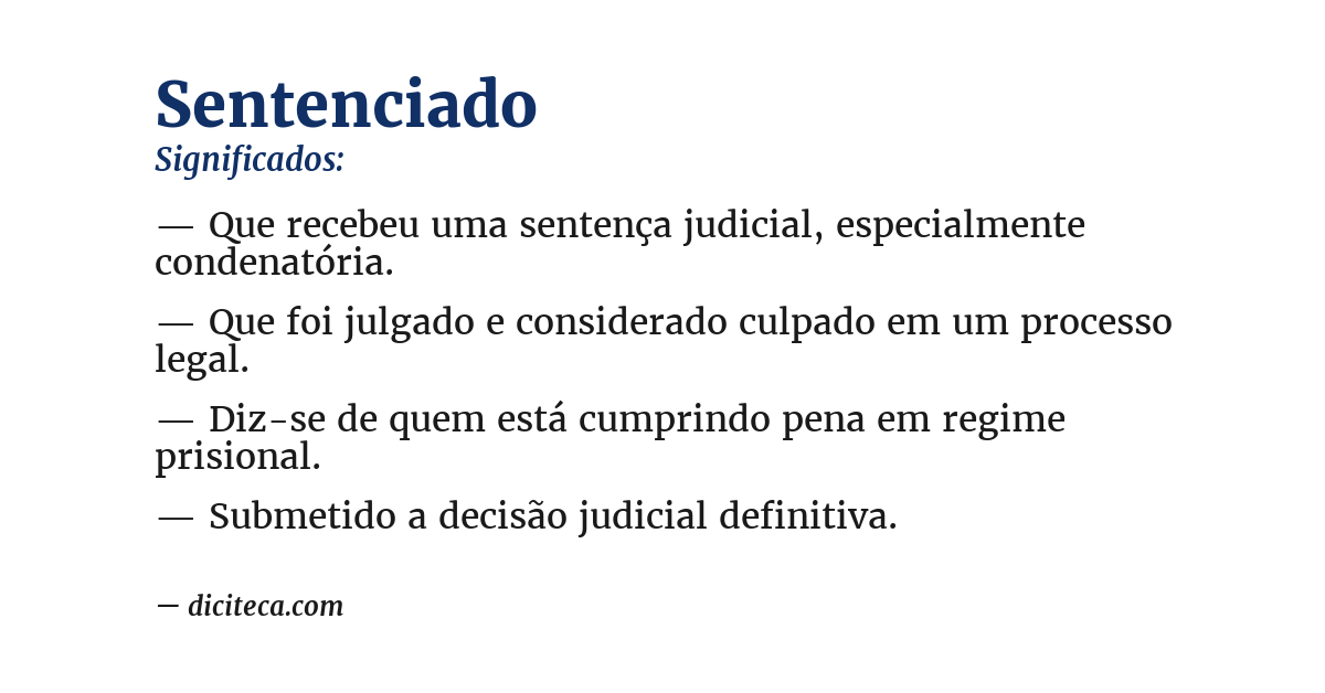 Significado de sentenciado