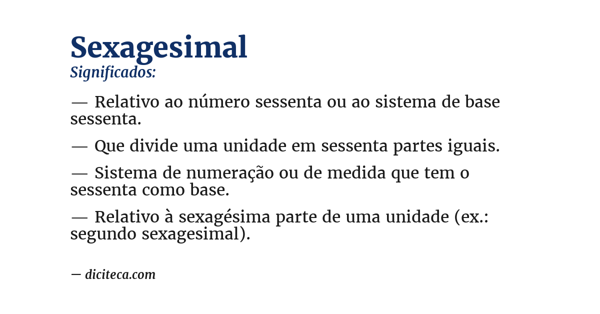 Significado de sexagesimal