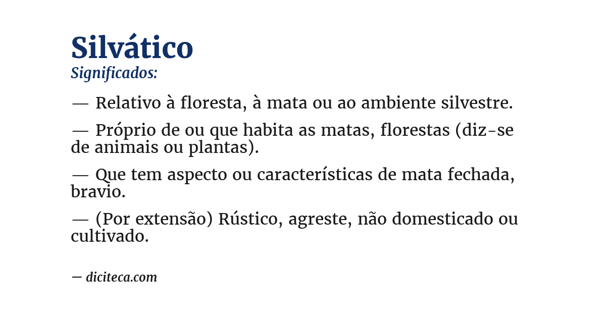 Significado de silvático