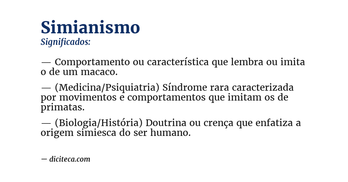 Significado de simianismo