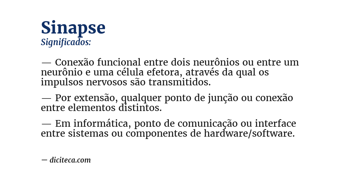 Significado de sinapse