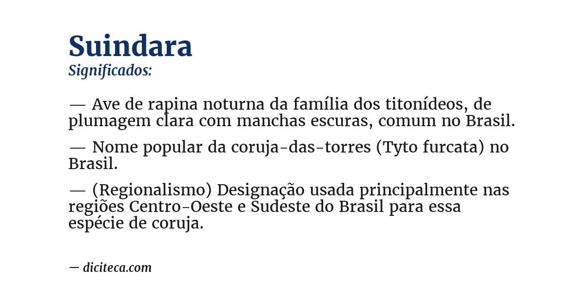 Significado de suindara