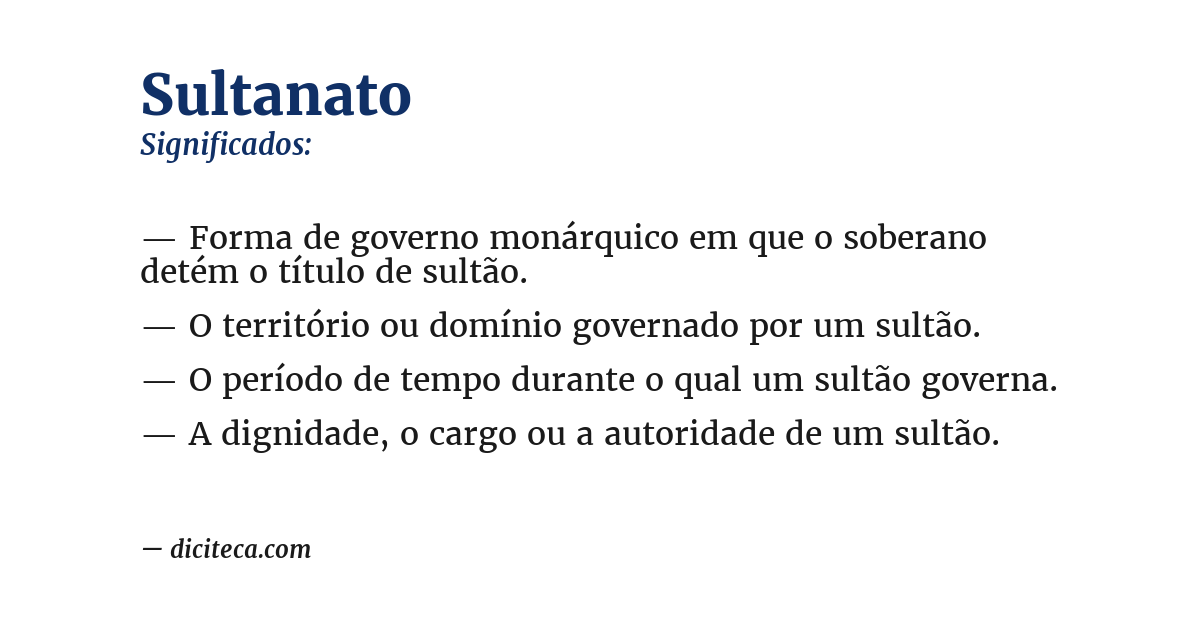 Significado de sultanato