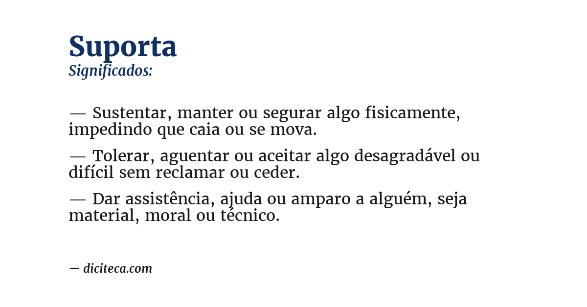 Significado de suporta