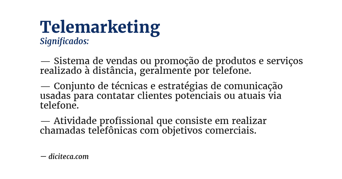 Significado de telemarketing
