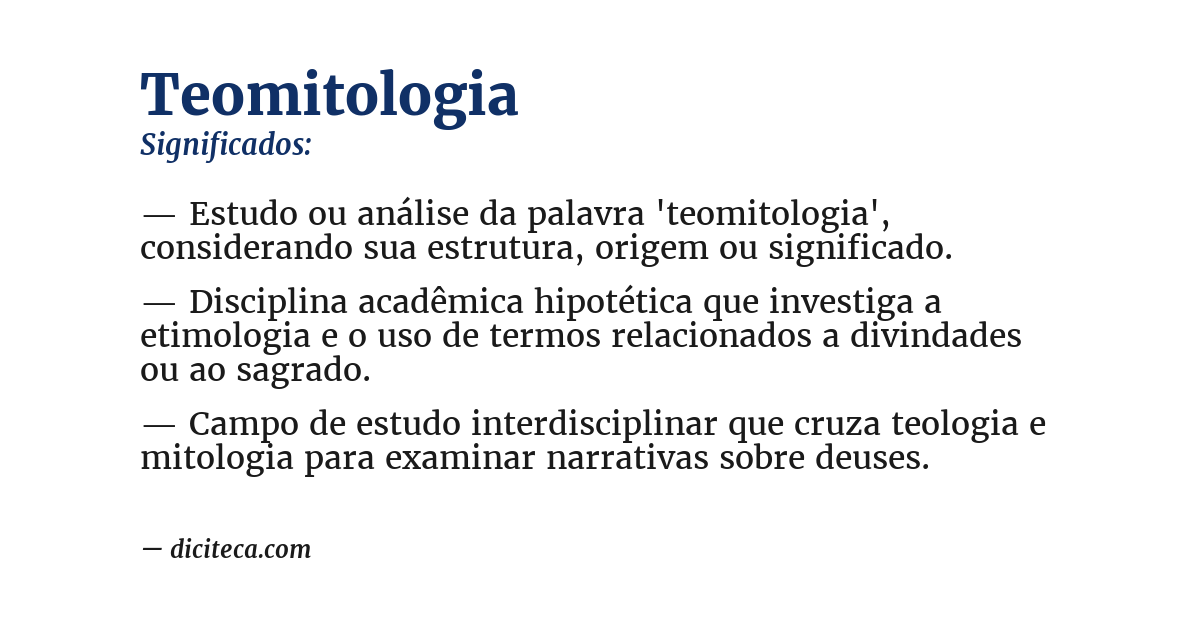 Significado de teomitologia