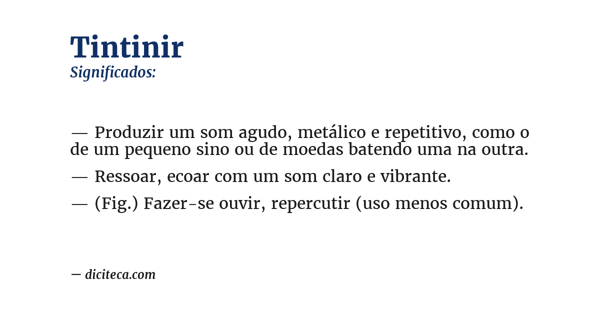 Significado de tintinir