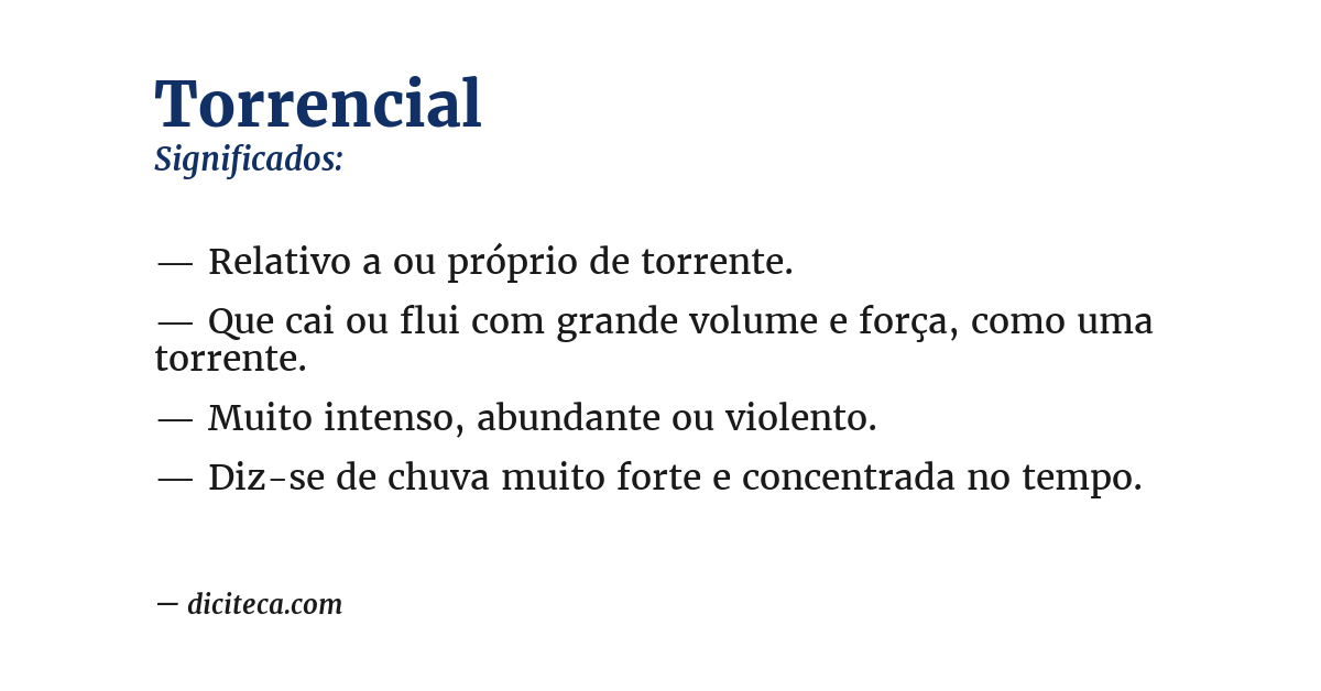 Significado de torrencial