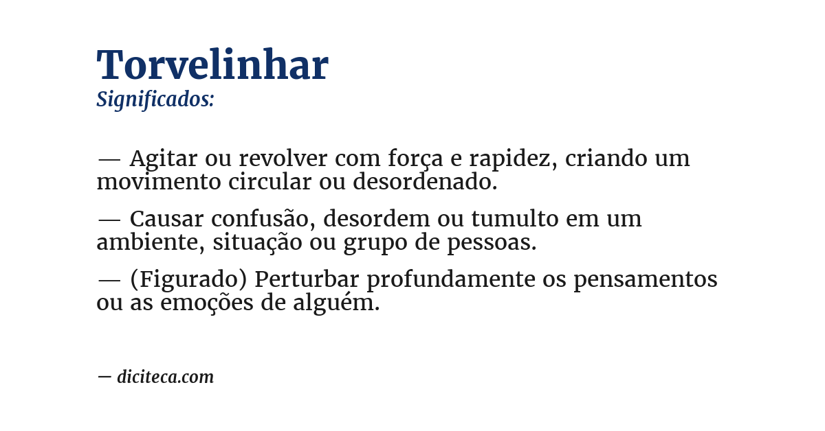 Significado de torvelinhar