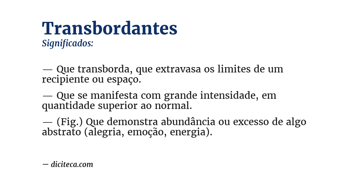 Significado de transbordantes