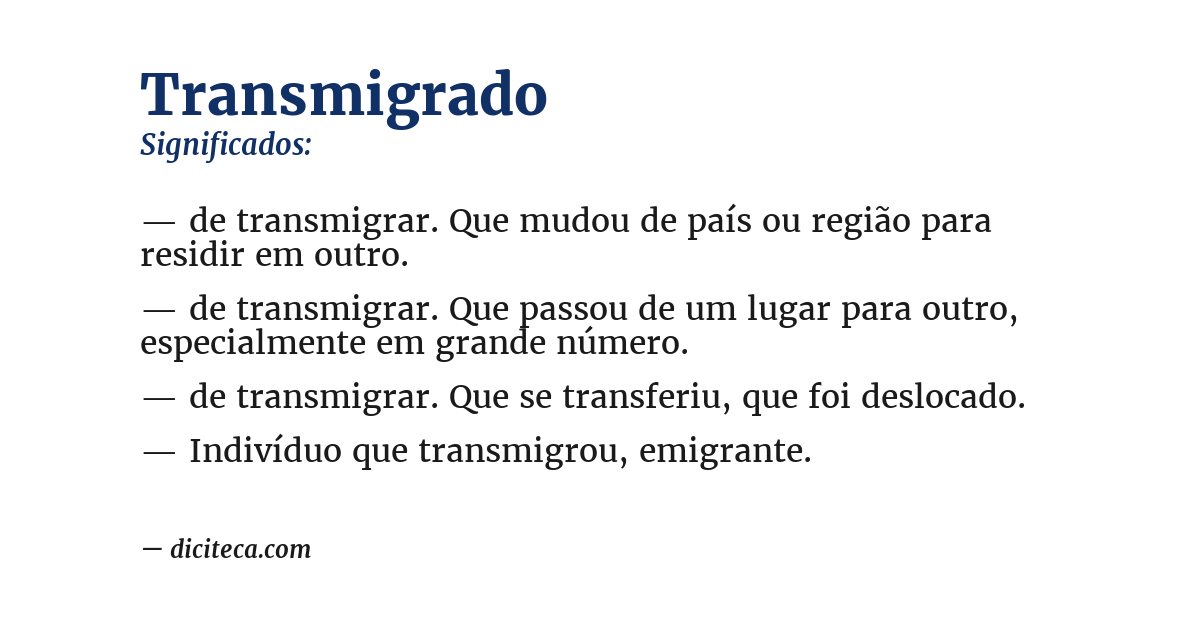 Significado de transmigrado