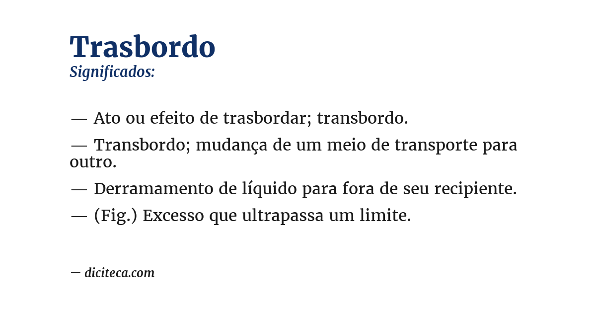 Significado de trasbordo
