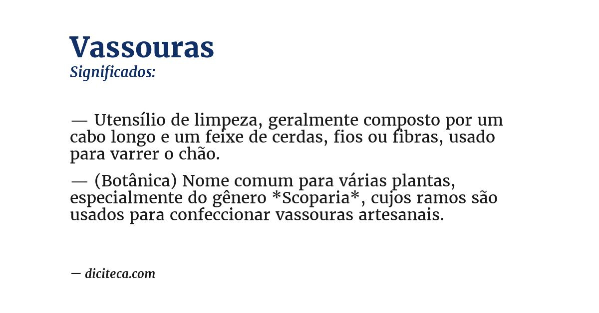 Significado de vassouras