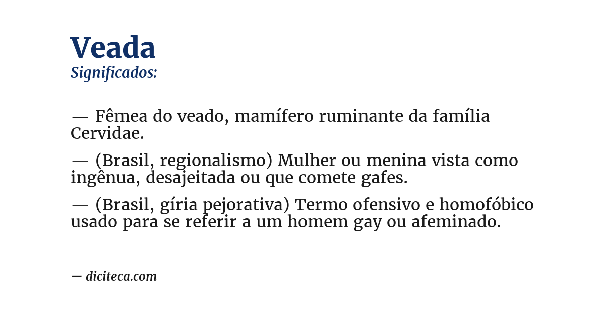 Significado de veada