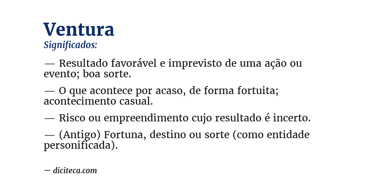 Significado de ventura