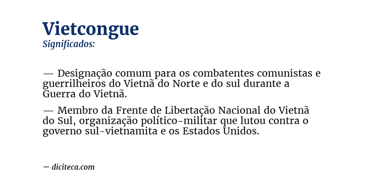 Significado de vietcongue
