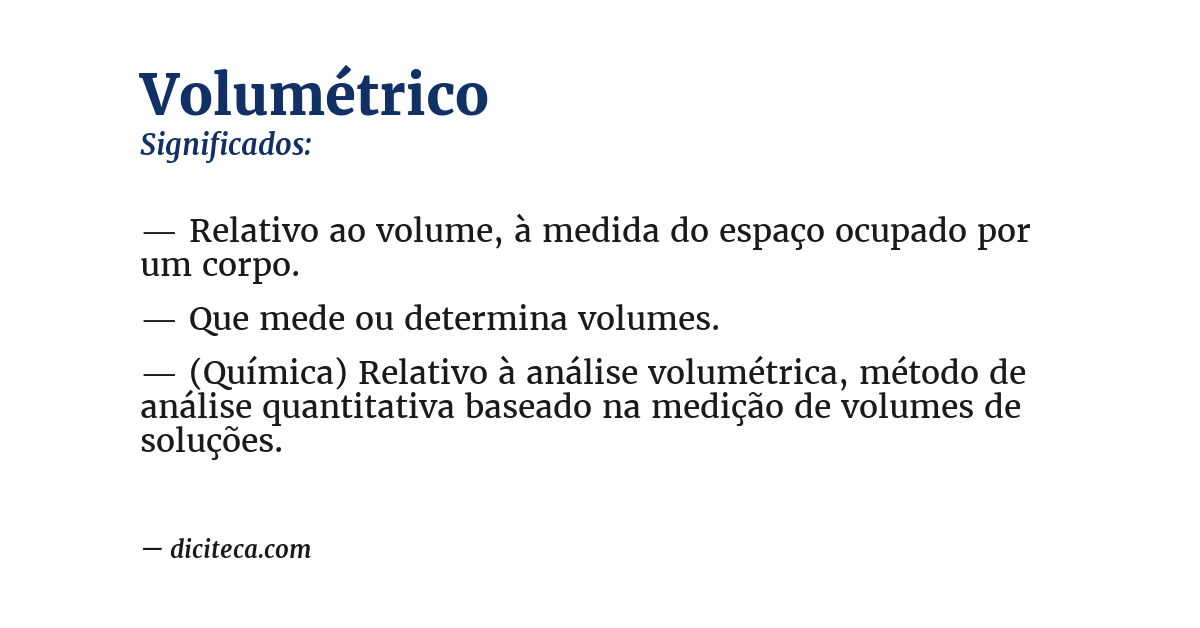 Significado de volumétrico